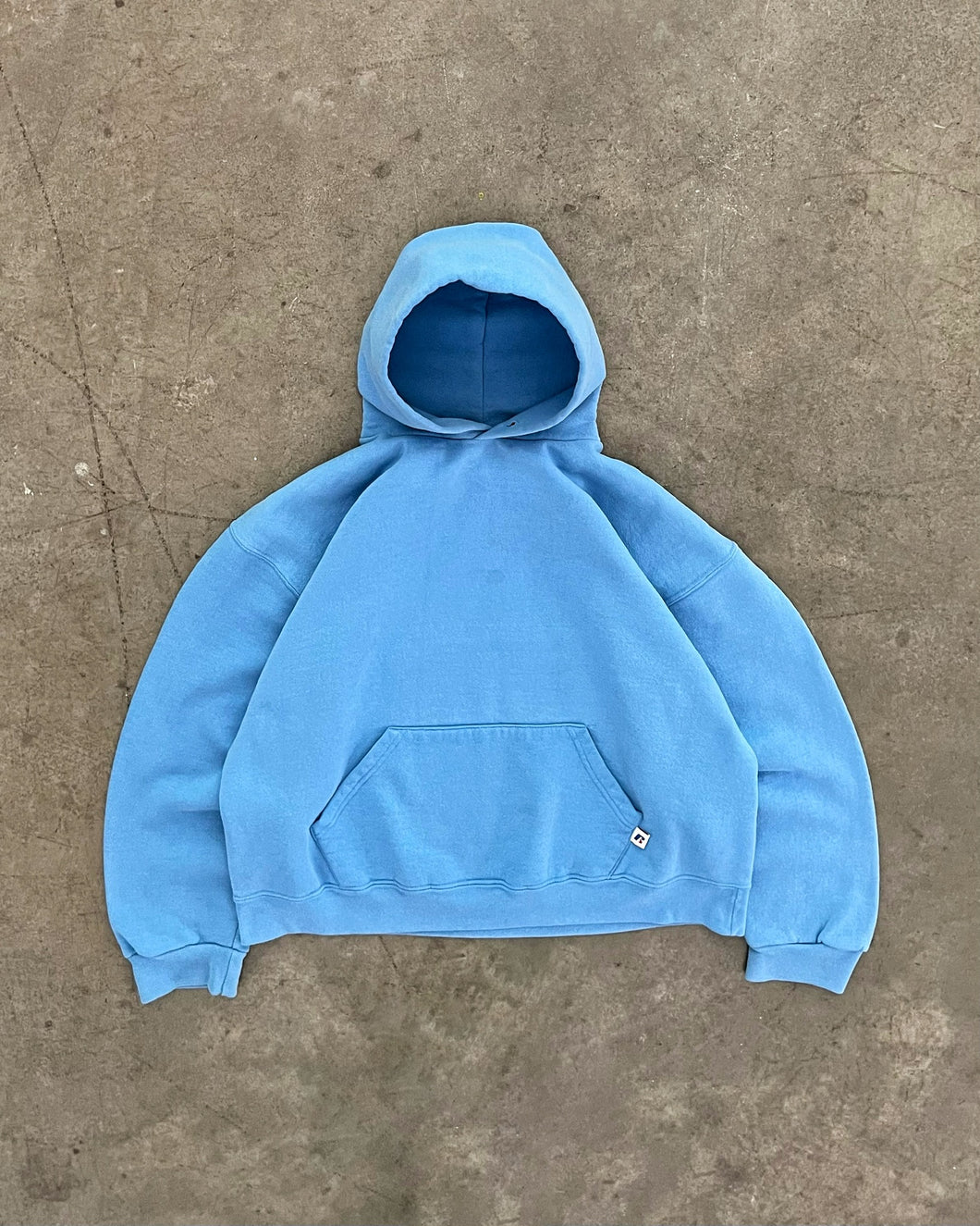 FADED SKY BLUE RUSSELL HOODIE - 1990S