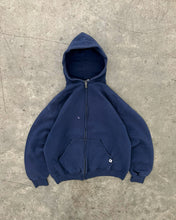 Load image into Gallery viewer, FADED NAVY BLUE RUSSELL ZIP UP HOODIE - 1990S
