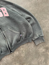 Load image into Gallery viewer, SUN FADED CEMENT GREY “UCSB” ZIP UP HOODIE - 1990S
