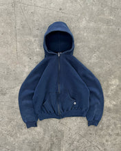 Load image into Gallery viewer, FADED NAVY BLUE RUSSELL ZIP UP HOODIE - 1990S
