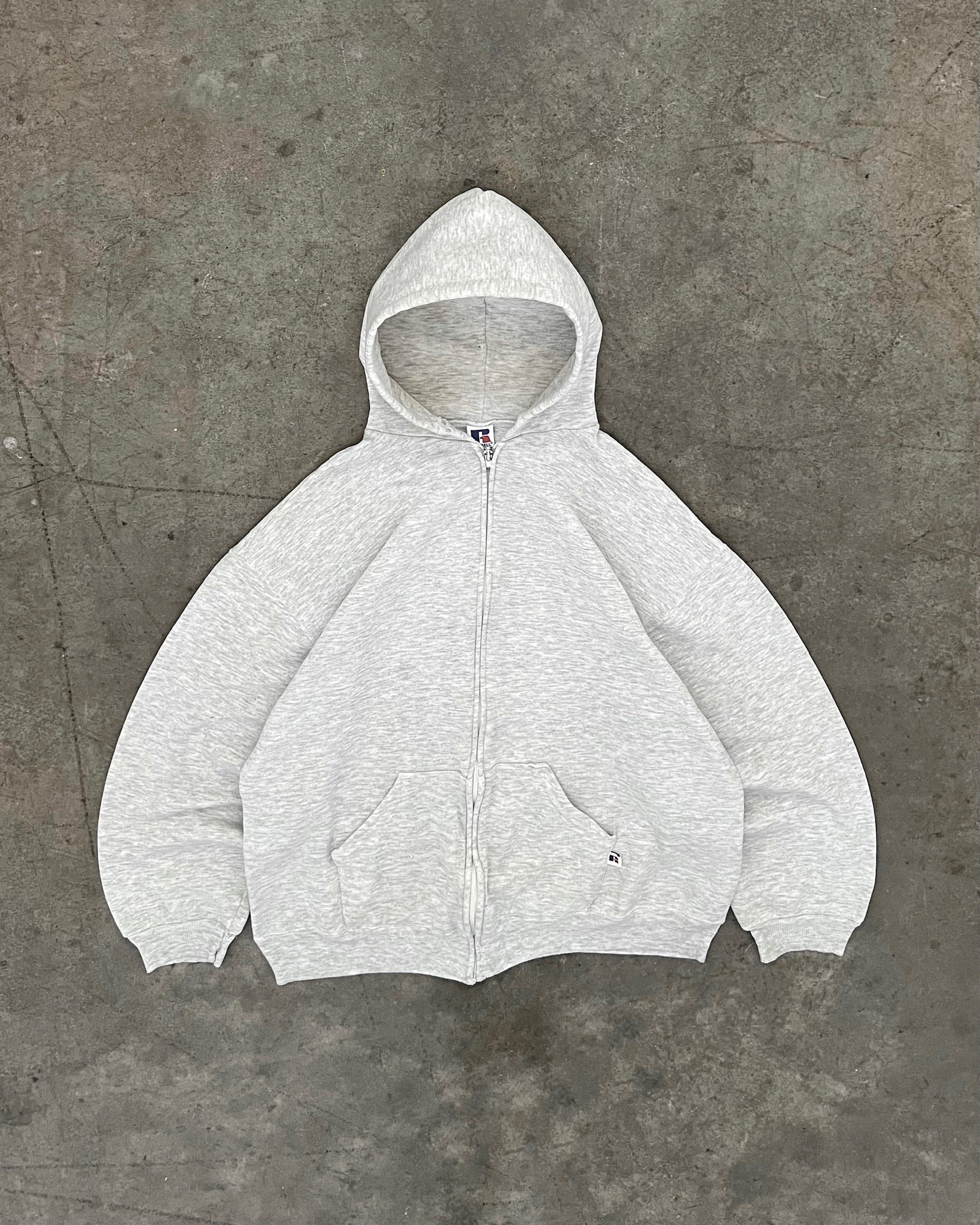 ASH GREY RUSSELL ZIP UP HOODIE - 1990S – AKIMBO CLUB