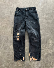 Load image into Gallery viewer, CARHARTT REPAIRED &amp; FADED BLACK SINGLE KNEE PANTS - 1990S
