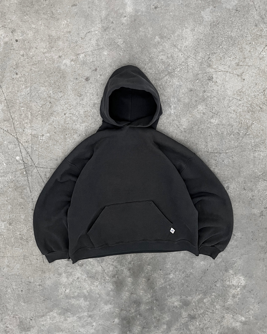 FADED BLACK RUSSELL HOODIE - 1990S