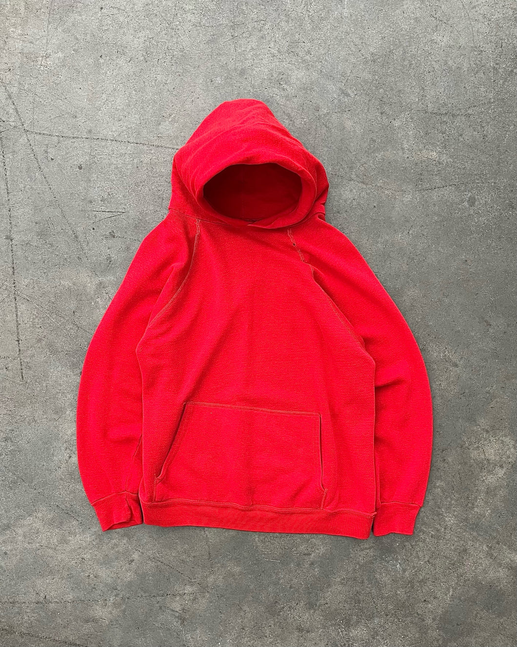 FADED RED RAGLAN HOODIE - 1970S