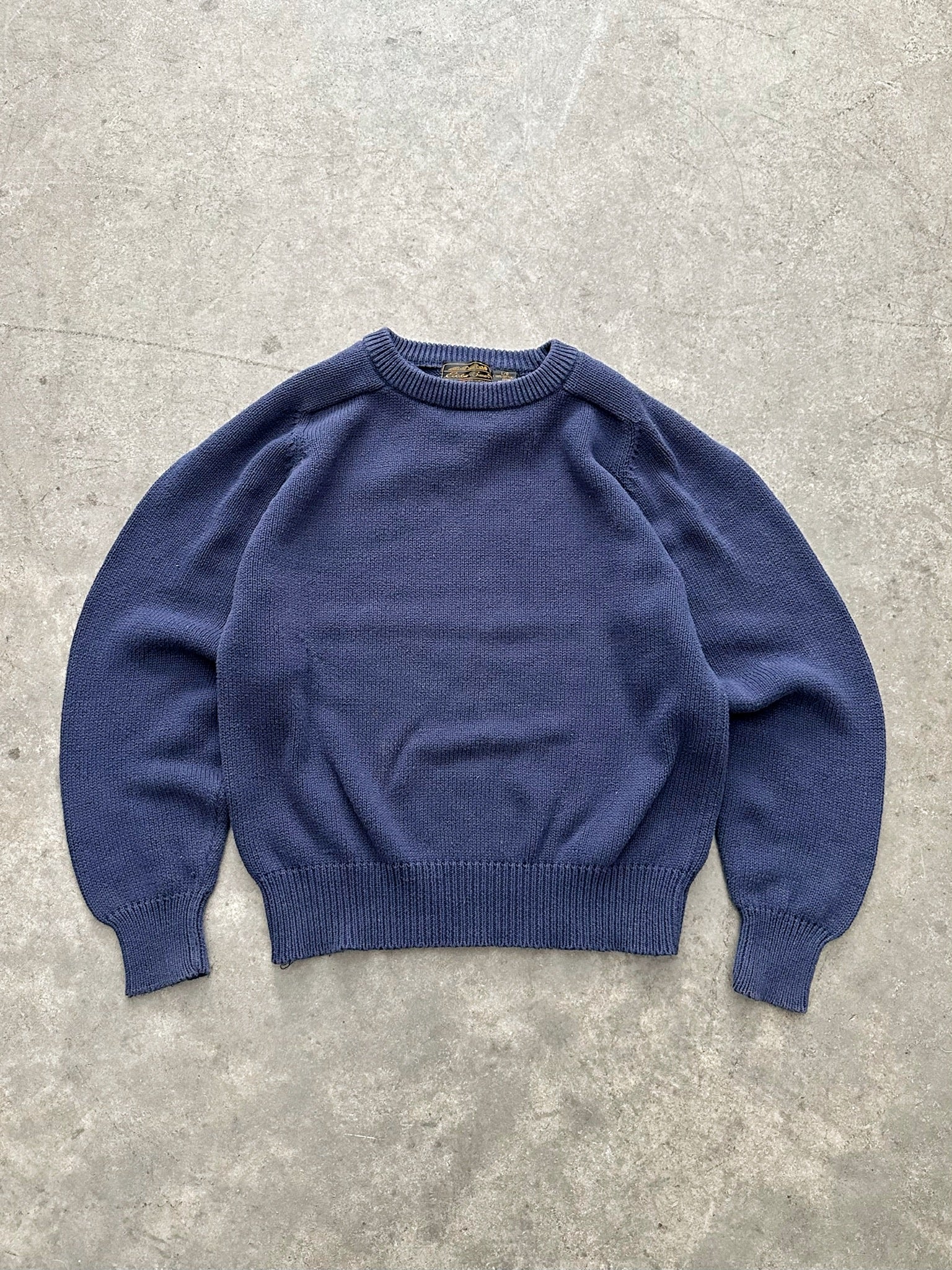 NAVY BLUE EDDIE BAUER KNITTED SWEATER - 1990S – AKIMBO CLUB