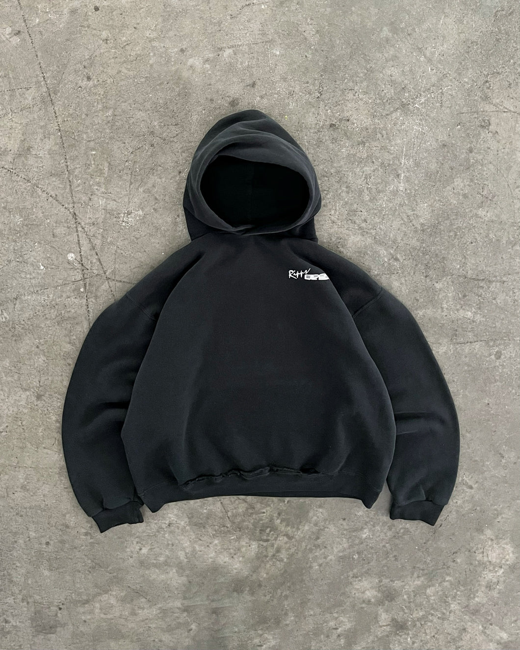 FADED BLACK “POWER SPORTS” RUSSELL HOODIE - 1990S