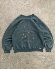 Load image into Gallery viewer, PAINTED &amp; FADED DEEP FOREST GREEN RUSSELL SWEATSHIRT - 1990S

